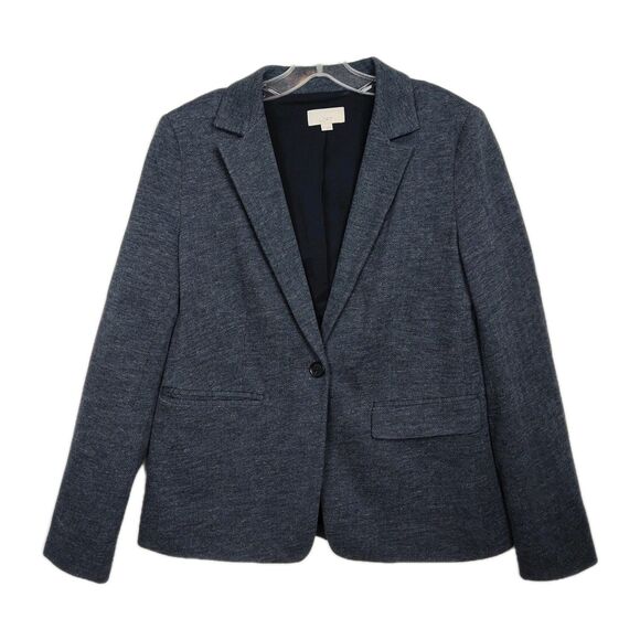 LOFT Jackets & Blazers - Loft Blazer Women's Size 6 Dark Blue One Button Collared Lined Long Sleeves